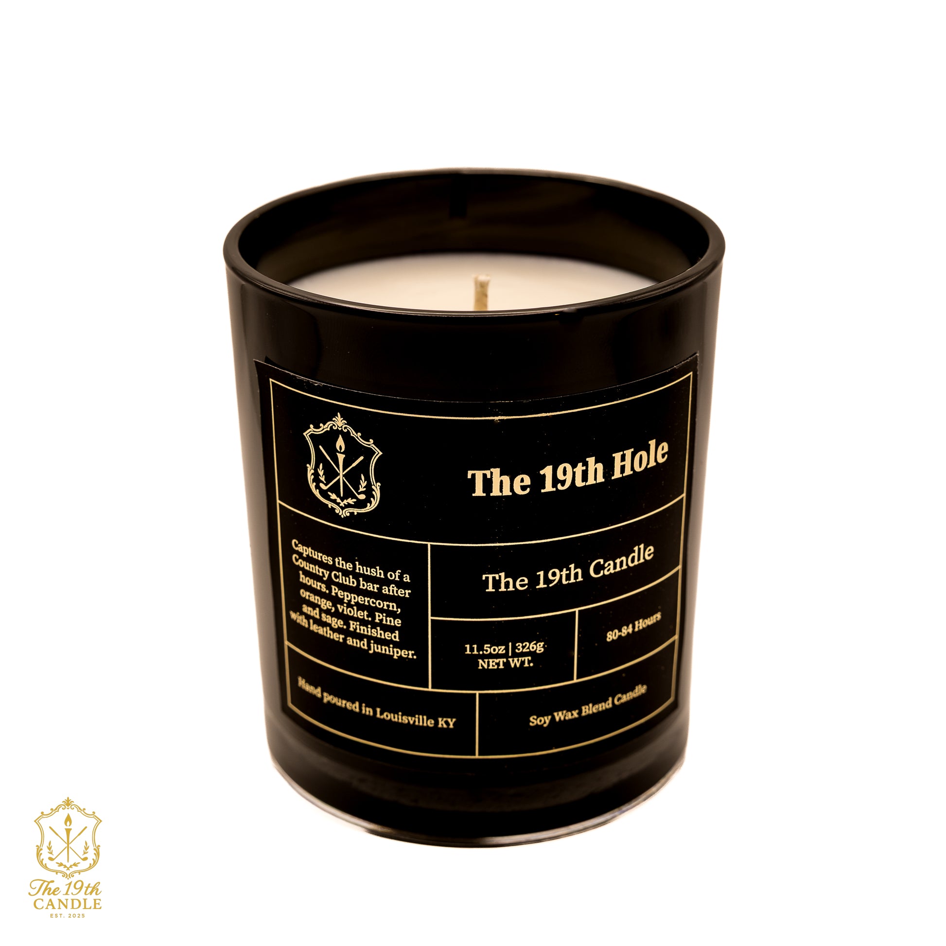 The 19th Hole speakeasy lounge scented luxury candle in 13.5 oz glass vessel — The 19th Candle